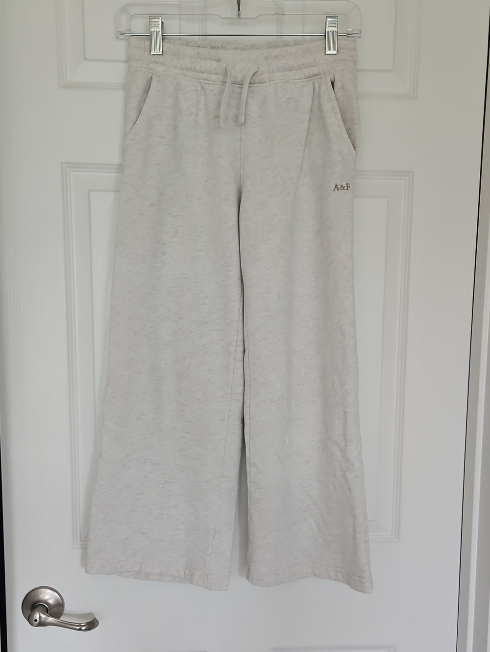 Abercrombie kids Light Grey Wide-Leg Sweatpants with Drawstring